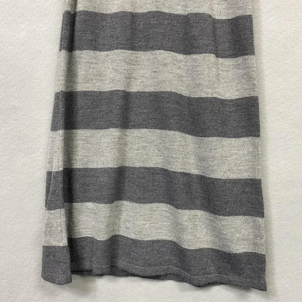 Liv Womens Gray Striped Cowl Neck Sweater Dress 3/4 Sleeve Size‎ L SL1690